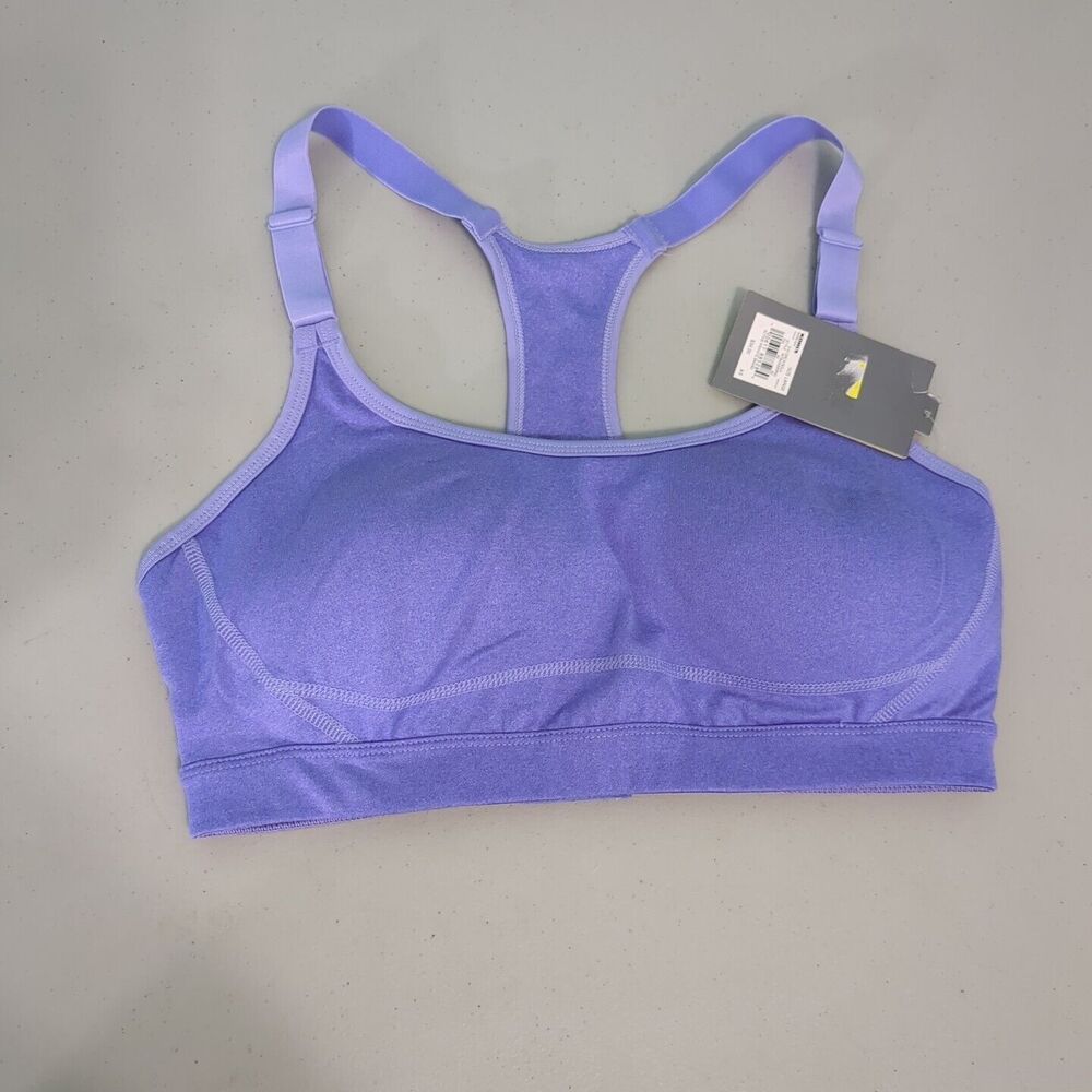 Tek Gear Women Purple Seamless Workout Sports Bra Wicking Removable Cups Size la